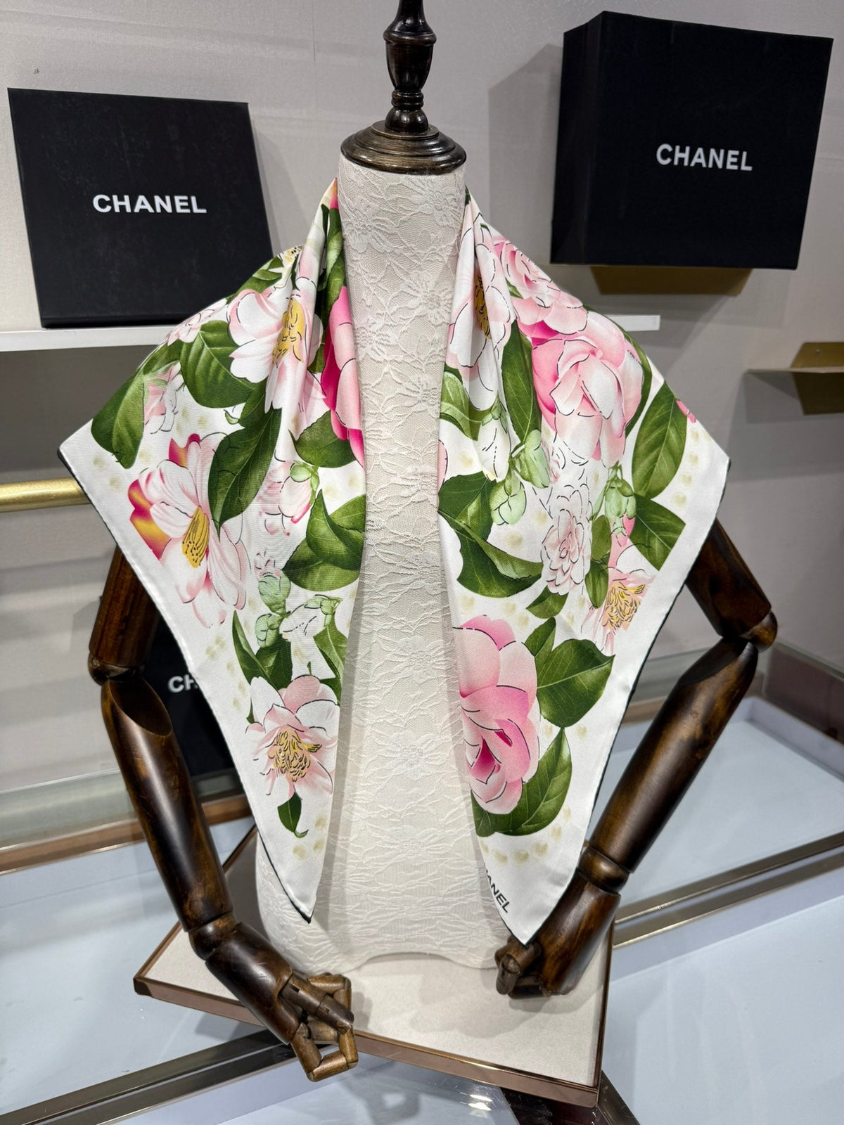 Chanel 2026 Camellia Scarf 90cm Colorful Silk 201050