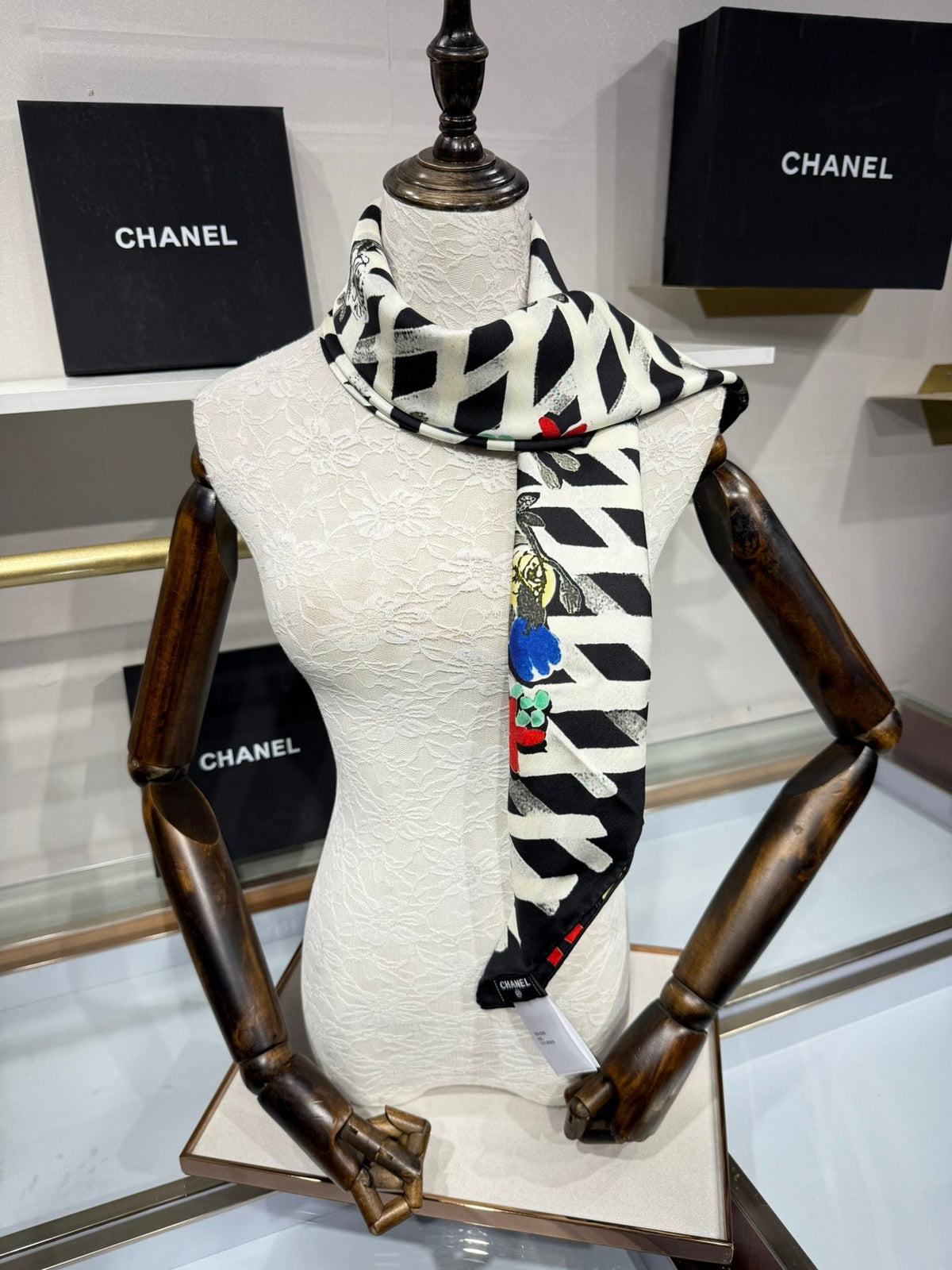 Chanel 2026 Floral Pattern Scarf 90cm Silk 201765