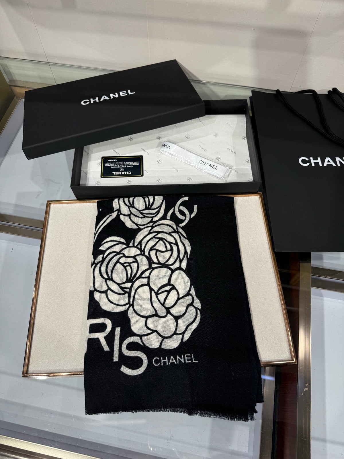 Chanel 2026 Polka-Dot Motifs Scarf 200cm Cashmere 213281
