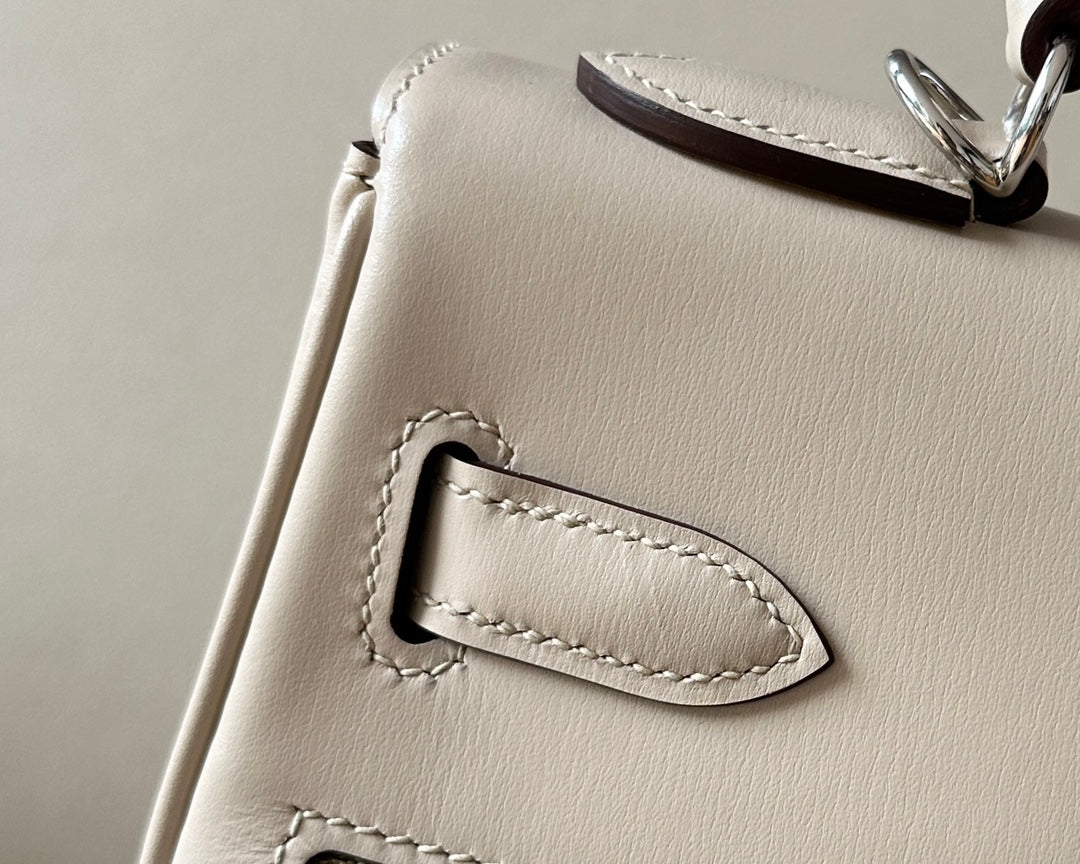 High-end Hermes 2026 Kelly Lakis Bag 32cm Box Leather Canvas