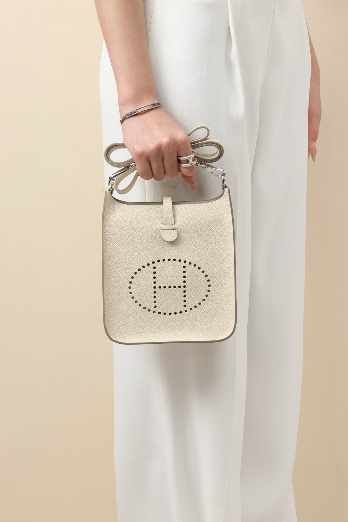 High-end Hermes 2026 Evelyne Sellier Bag 19.5cm Epsom Calfskin