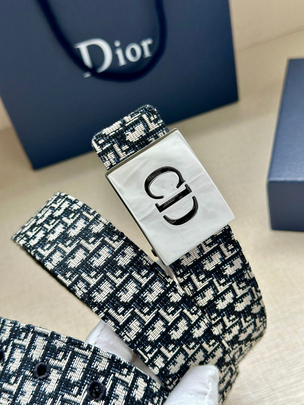 Dior 2026 Oblique Reversible Belt 35mm Canvas Leather
