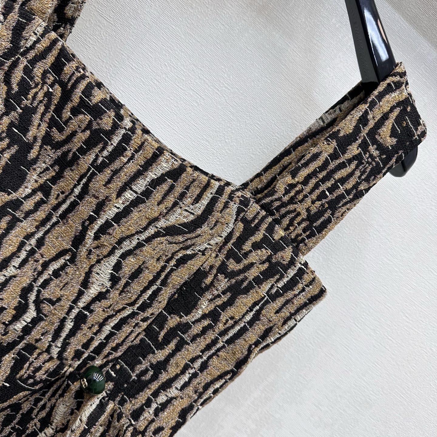 Chanel 2026 Tiger-print Suspender Dress Black Beige Cotton 418540
