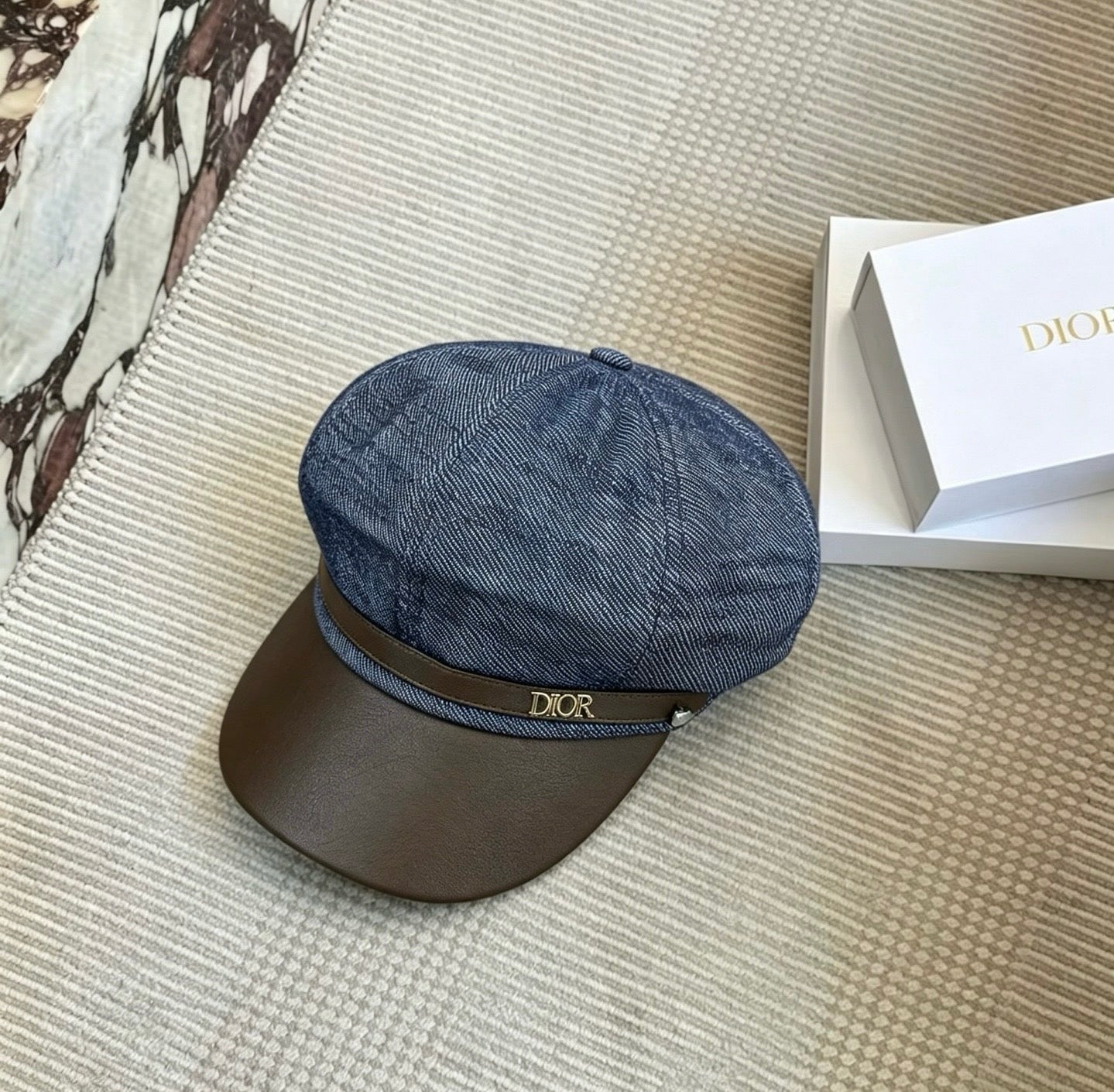 Dior Beret Denim Leather 212643