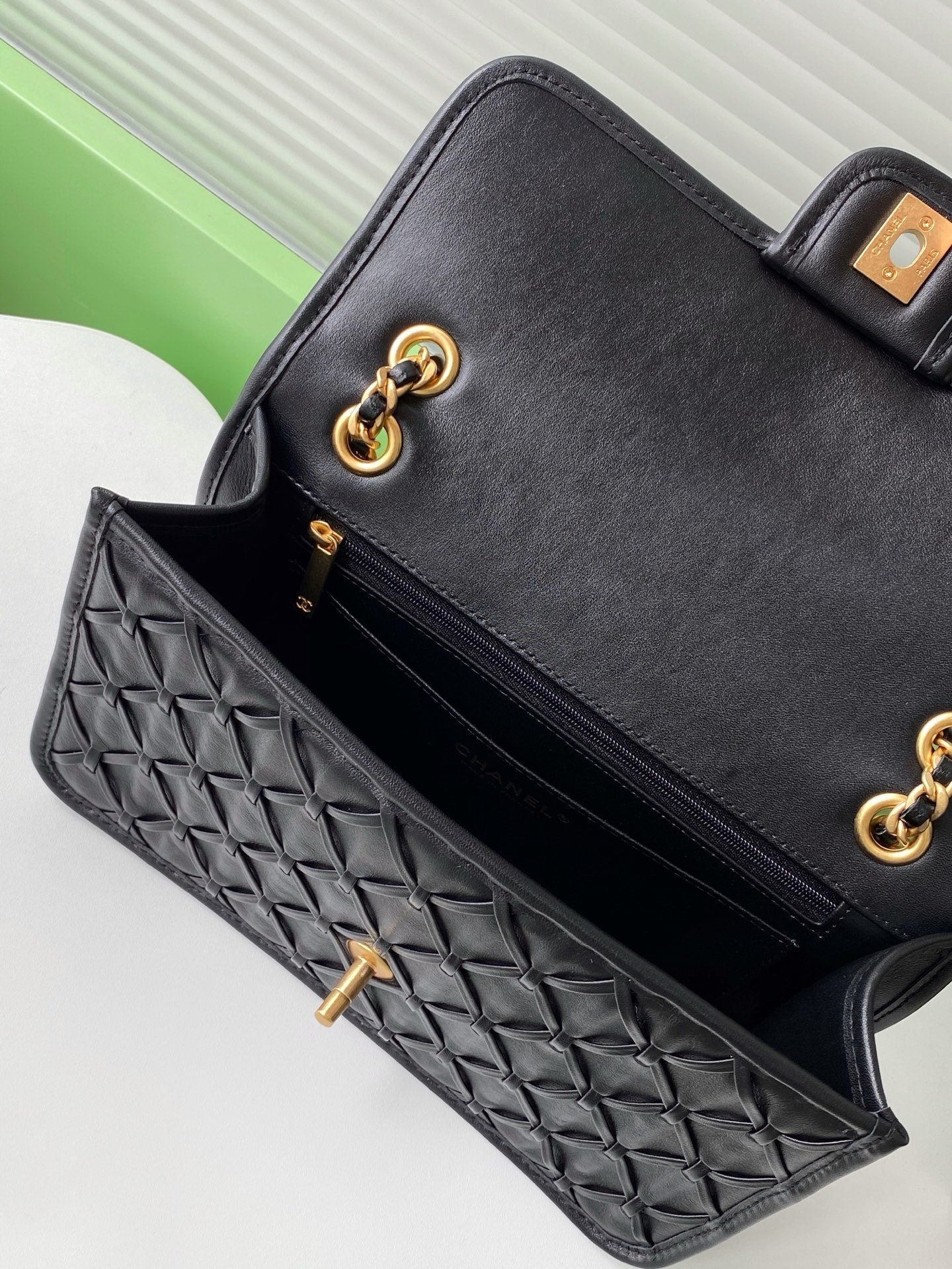CC 25C Flap Bag 25cm Black Quilted Lambskin