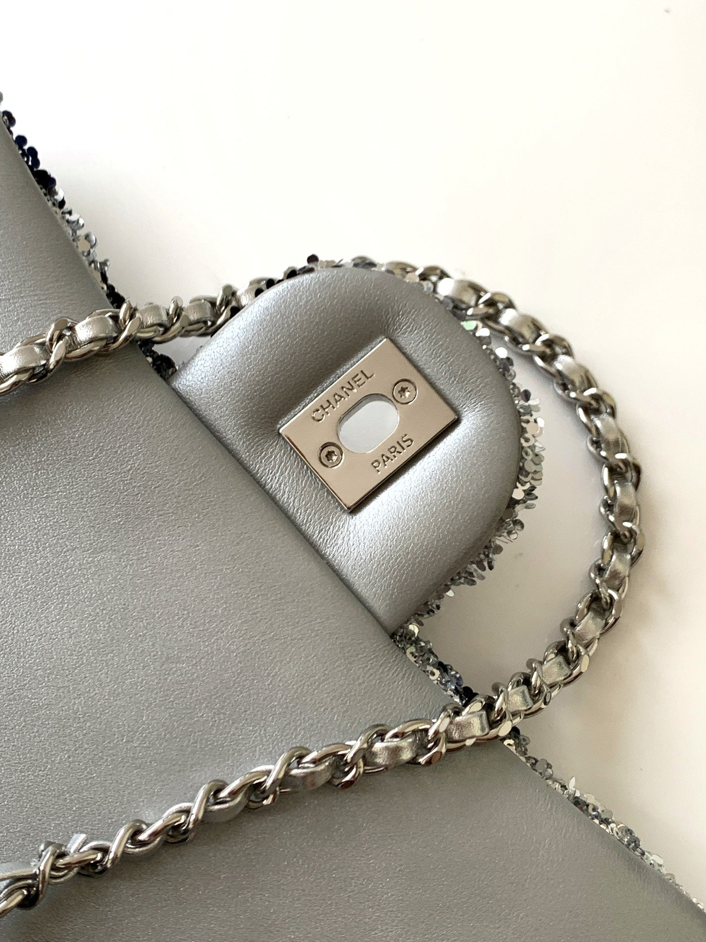 CC 2025 Flap Bag  Black Silver Sequin 298201