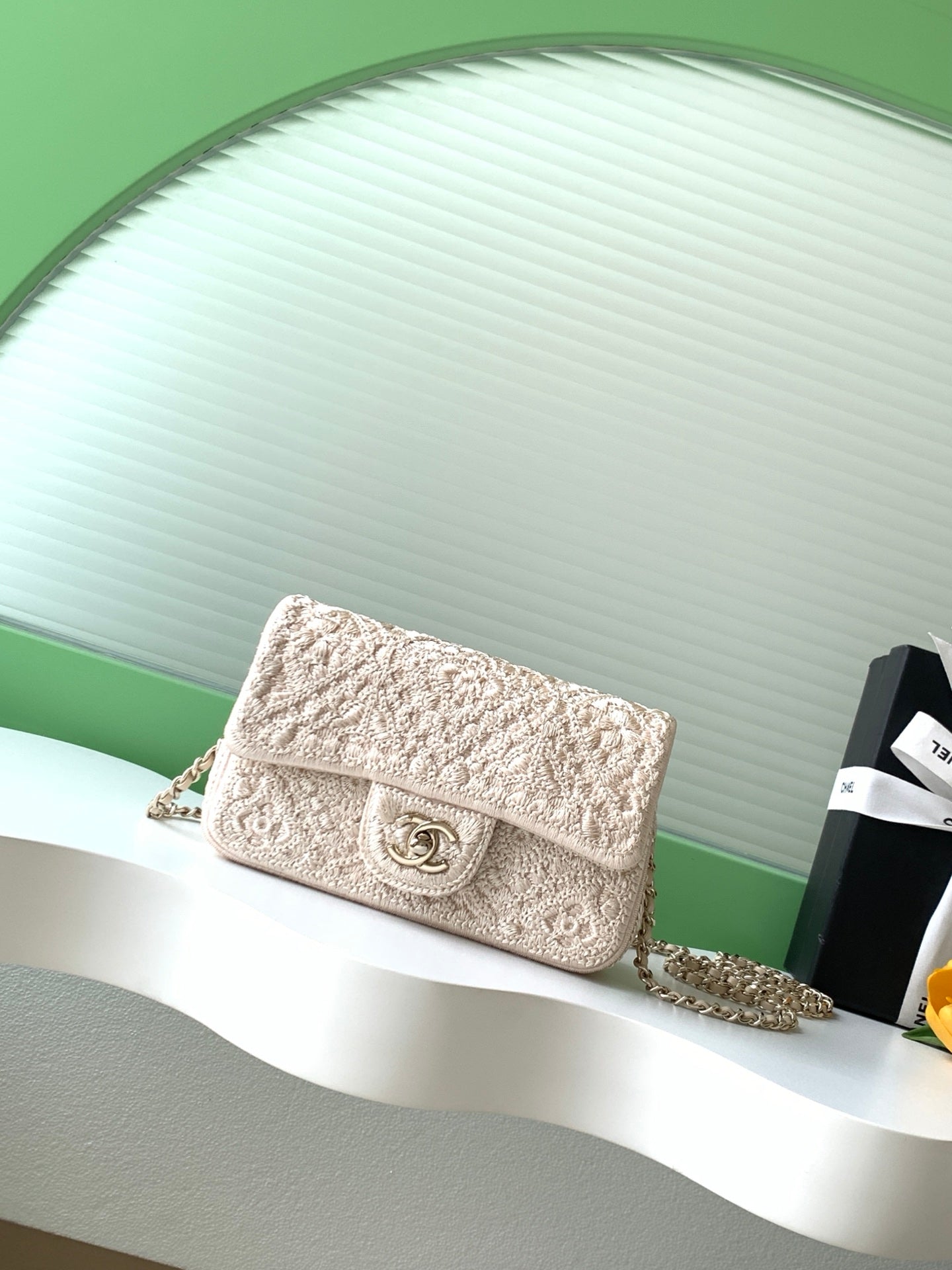 Chanel 2026 Crochet Bag 21cm Wool Leather 292266
