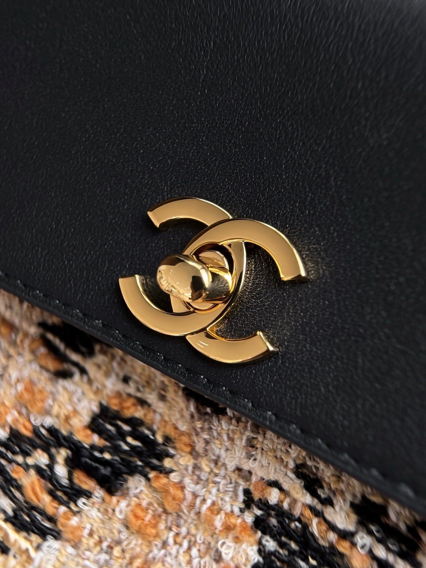 Chanel 2026 Leopard Print Baguette Bag Tweed Leather