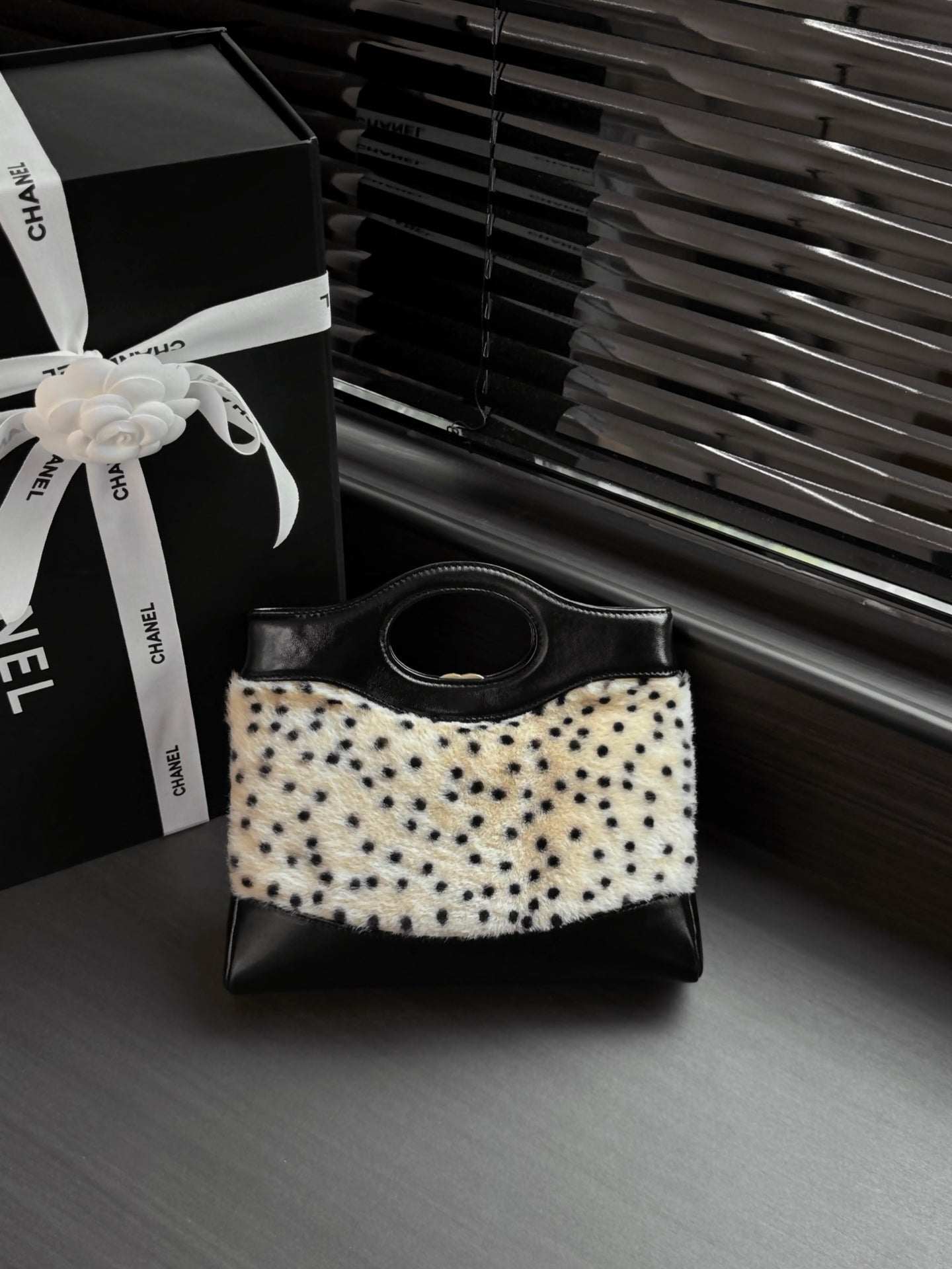 Chanel 2026 Shopping Bag Beige Black Ponyhair And Lambskin 387696