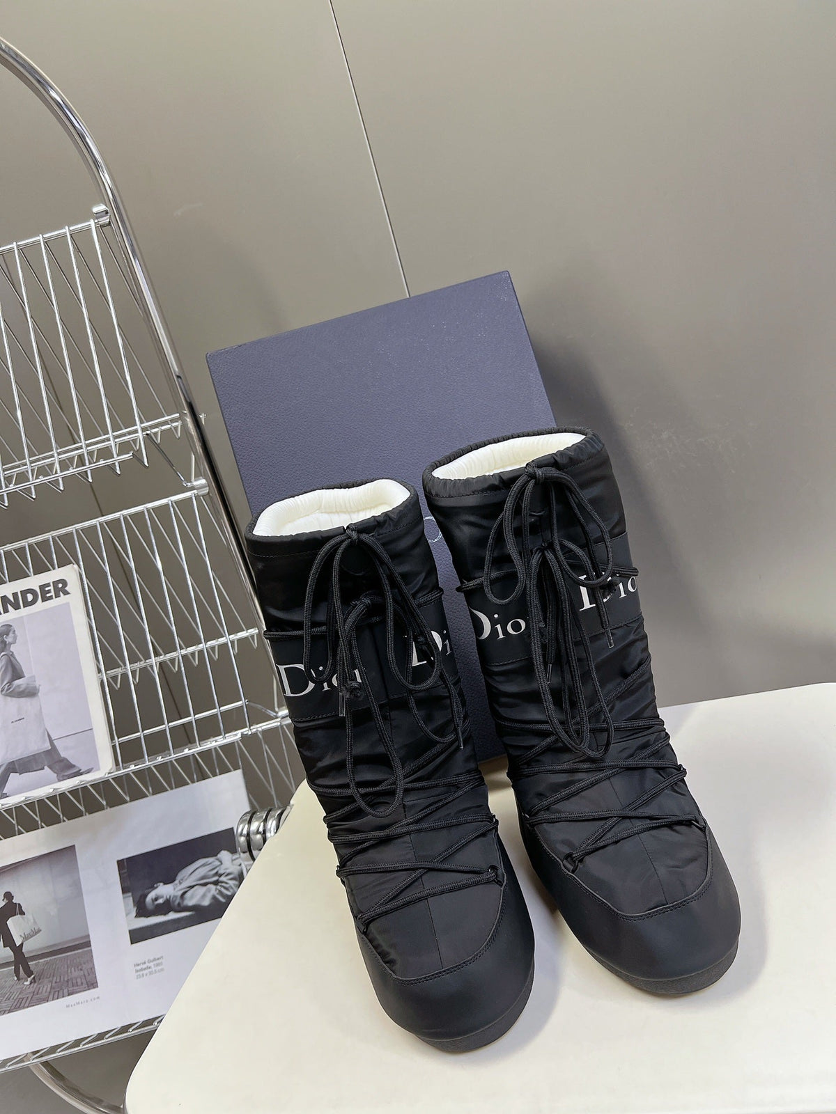 CD Short Boots 60mm In Black Cowhide 989716
