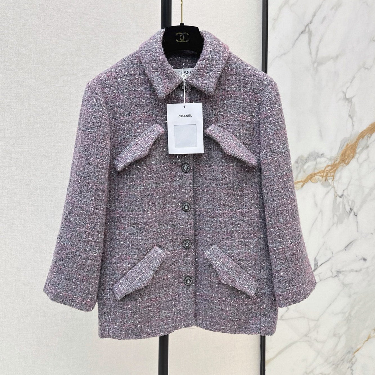 Chanel 2026 Sequins Jacket Purple Tweed