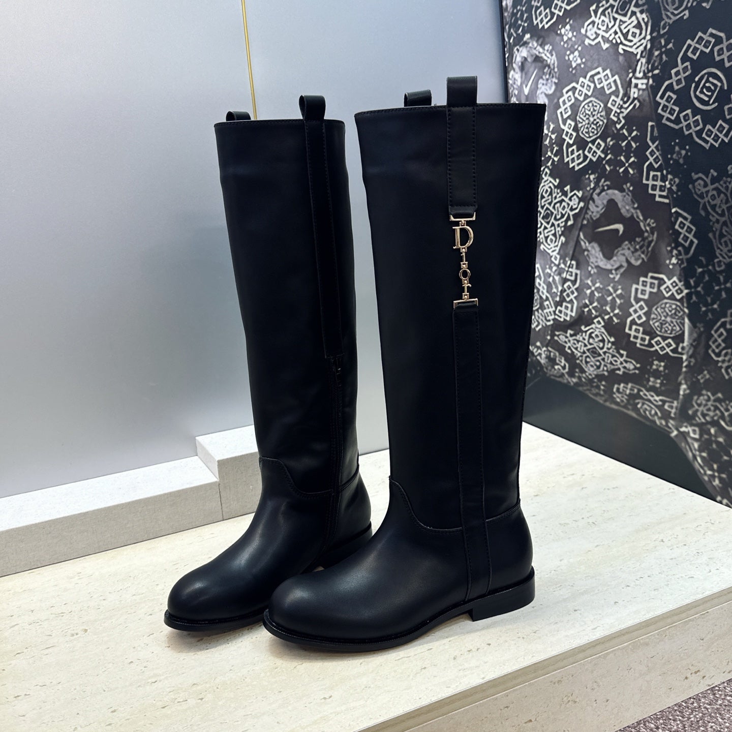 Dior 2026 Diorly Shiny Boots Black Calfskin 966532