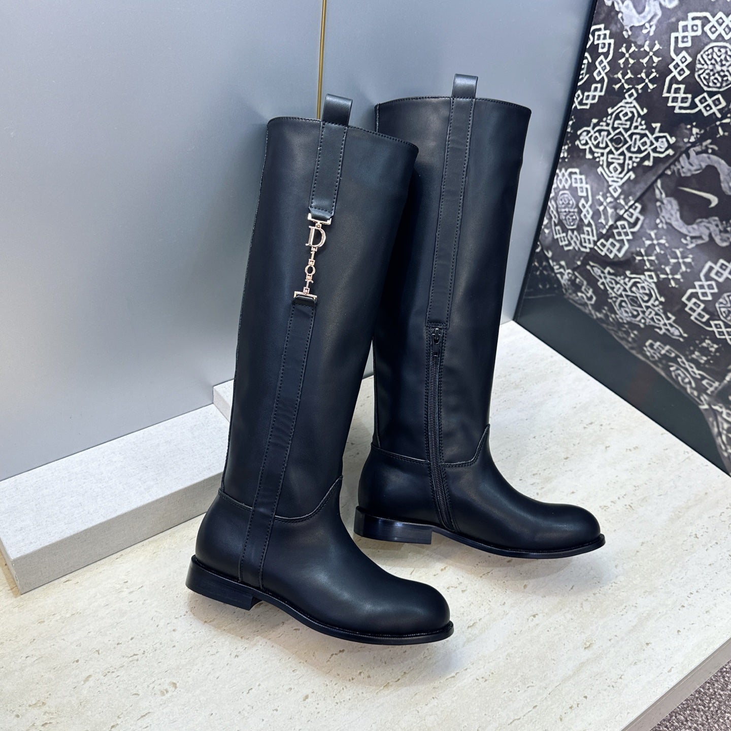 Dior 2026 Diorly Shiny Boots Black Calfskin 966532
