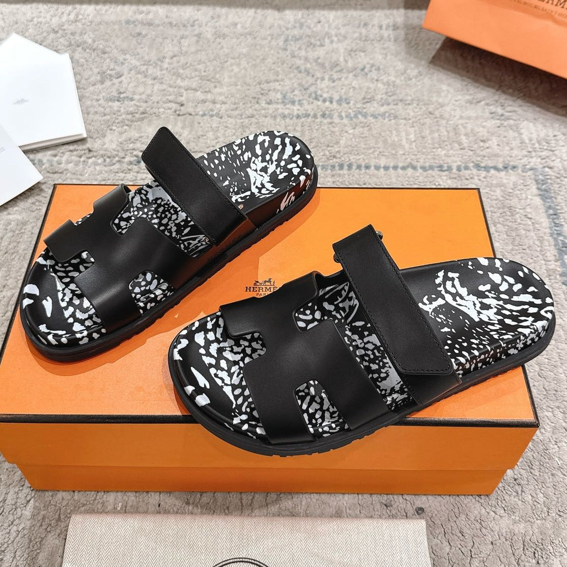 Hermes 2026 Chypre Sandal With Leopard Print 842028