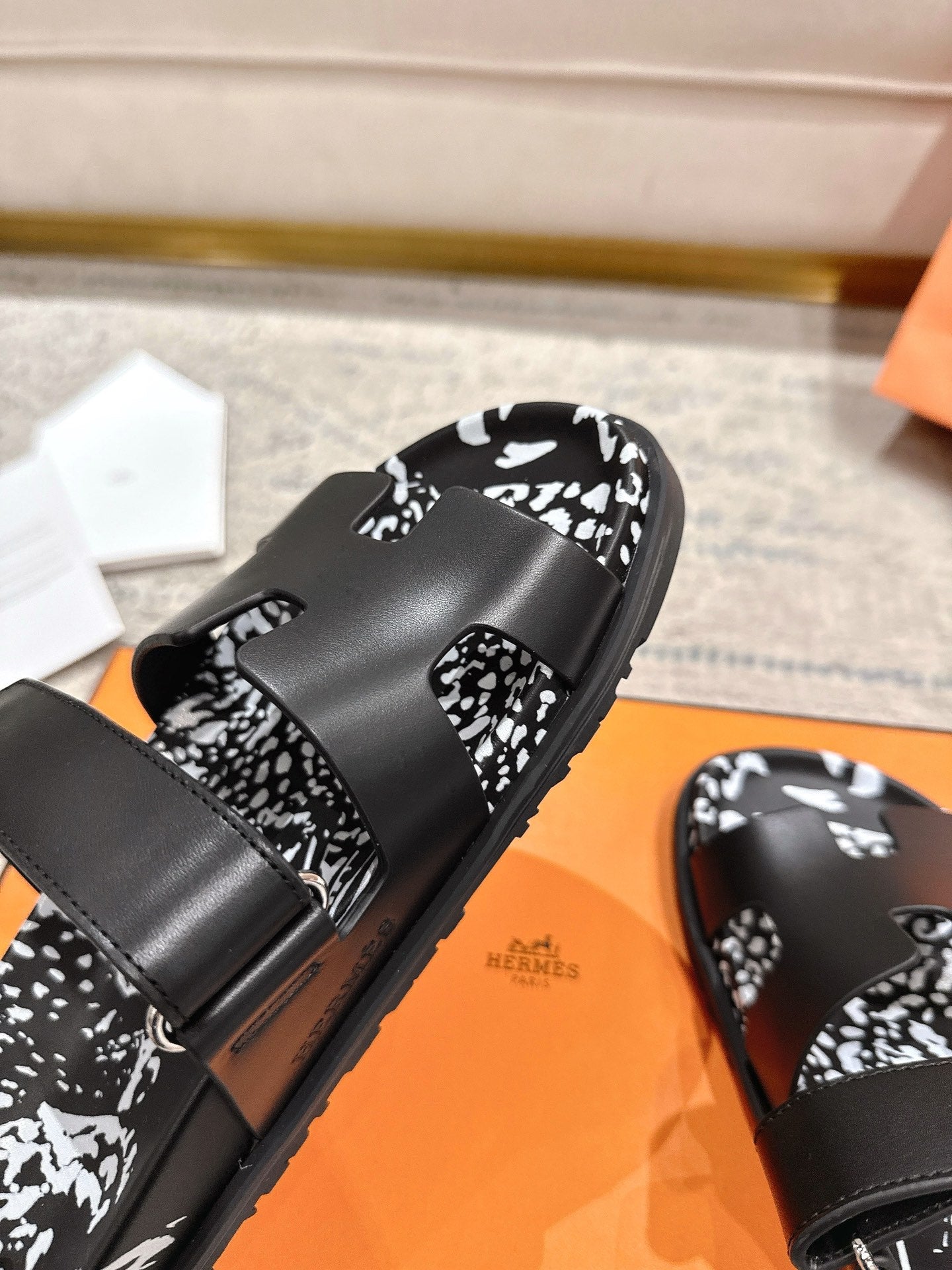 Hermes 2026 Chypre Sandal With Leopard Print 842028