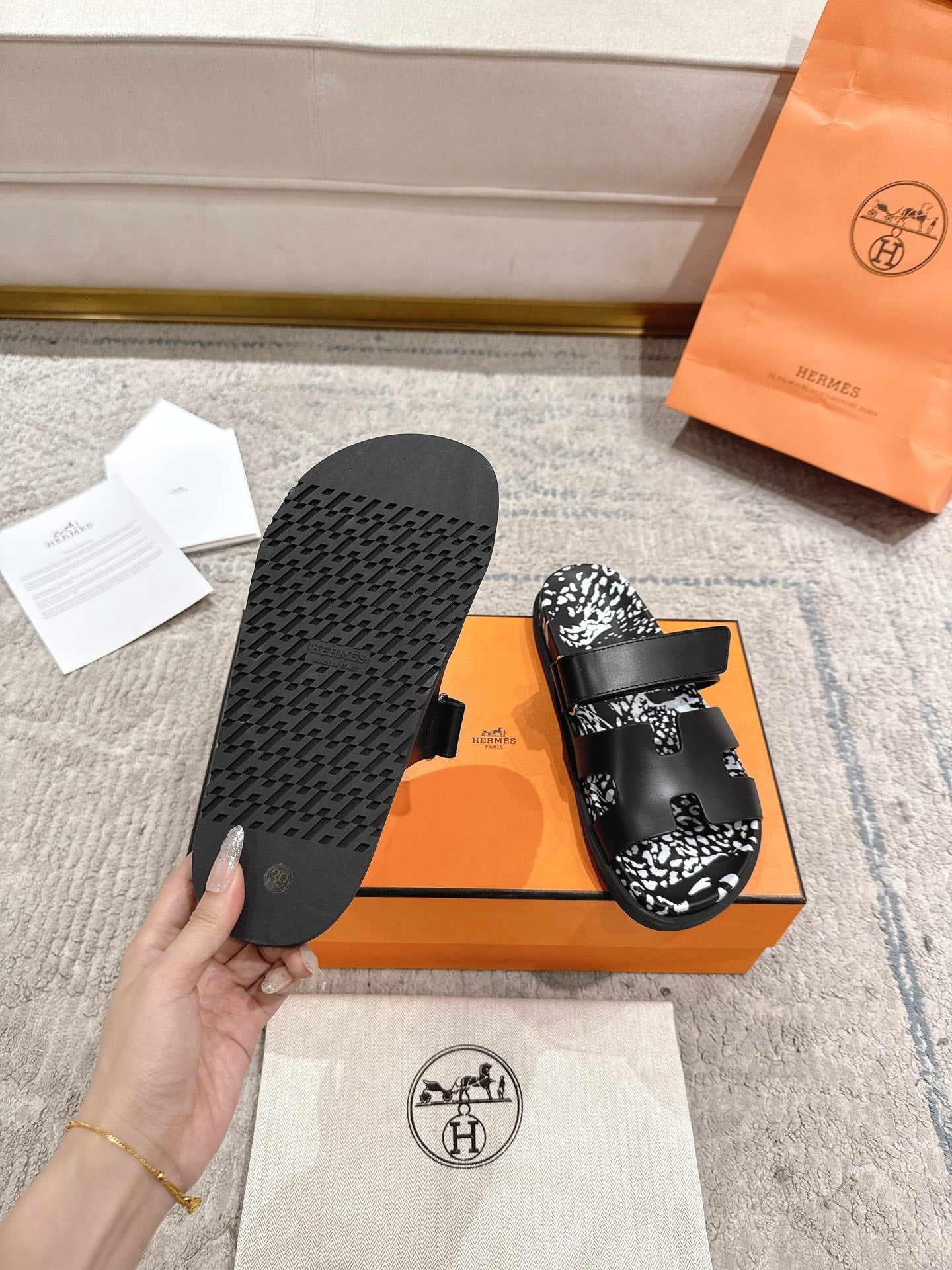 Hermes 2026 Chypre Sandal With Leopard Print 842028
