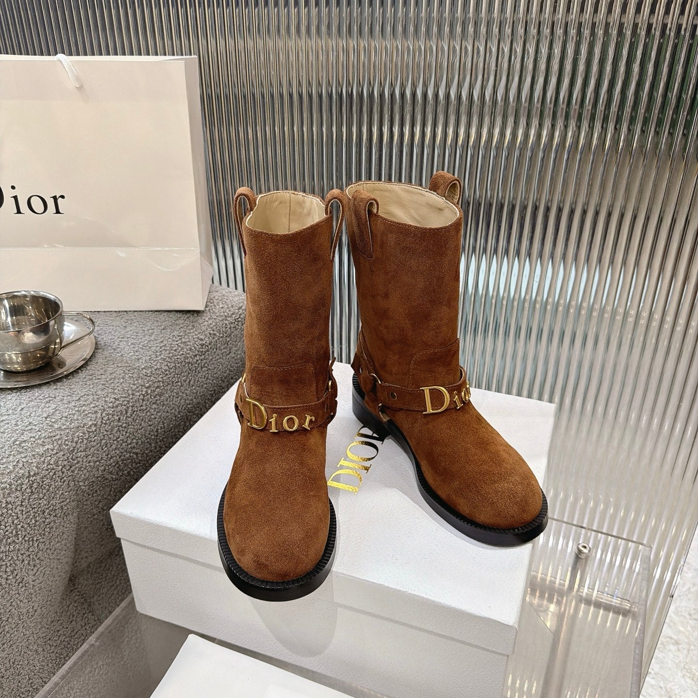 Dior 2026 Bolt Ankle Boot 35mm Suede Calfskin 927513