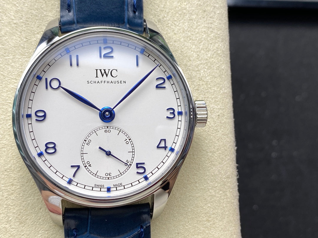 IWC Portuguese 40.4mm Cream Dial Blue Numerals Leather