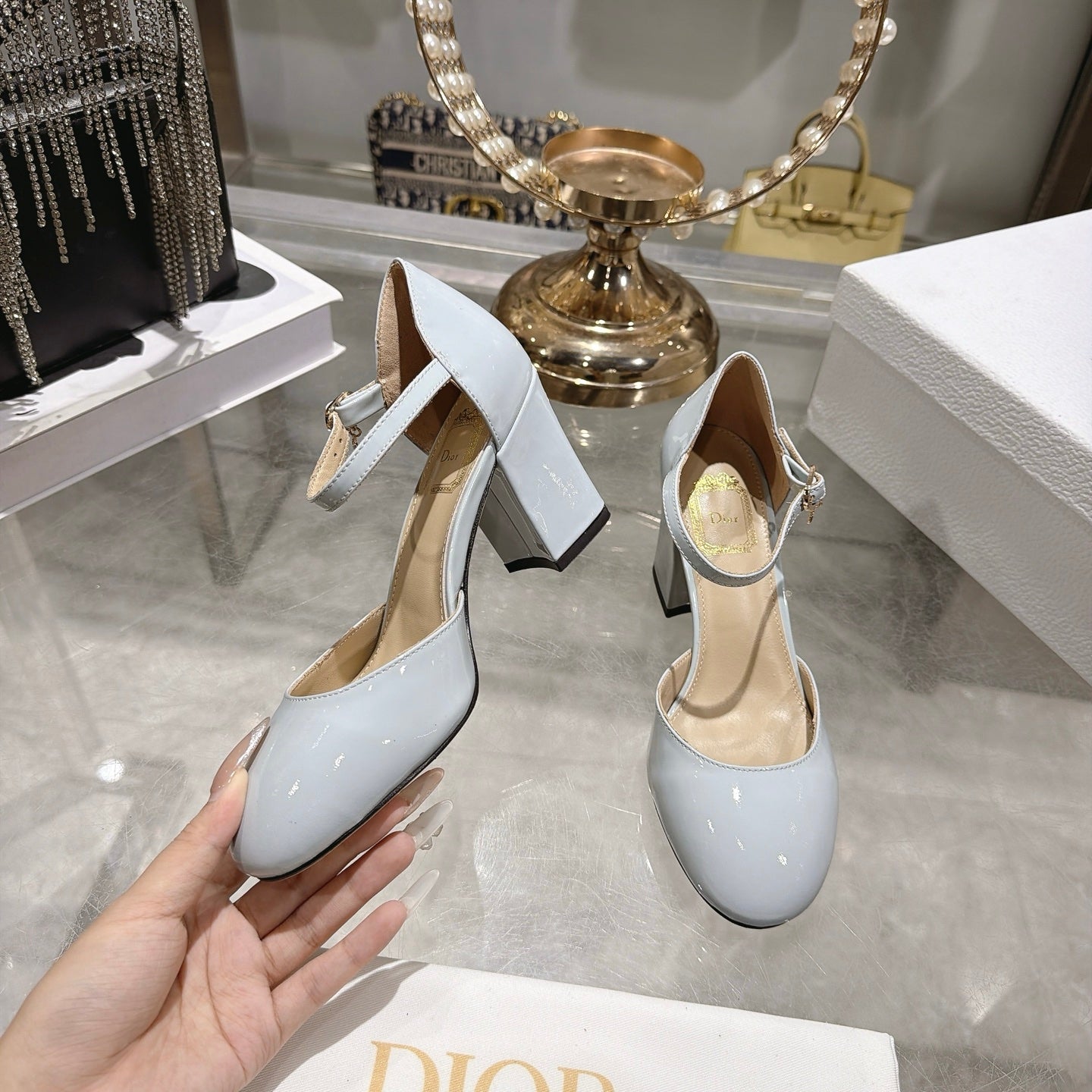 Dior 2026 High-Heeled Sandals 85mm Patent Leather 951371