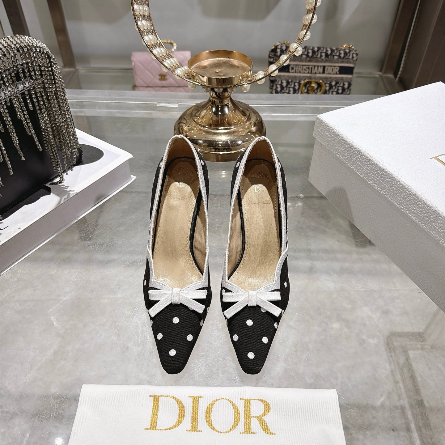 Dior 2026 Embroidered Romance Pumps 85mm Cotton 951396