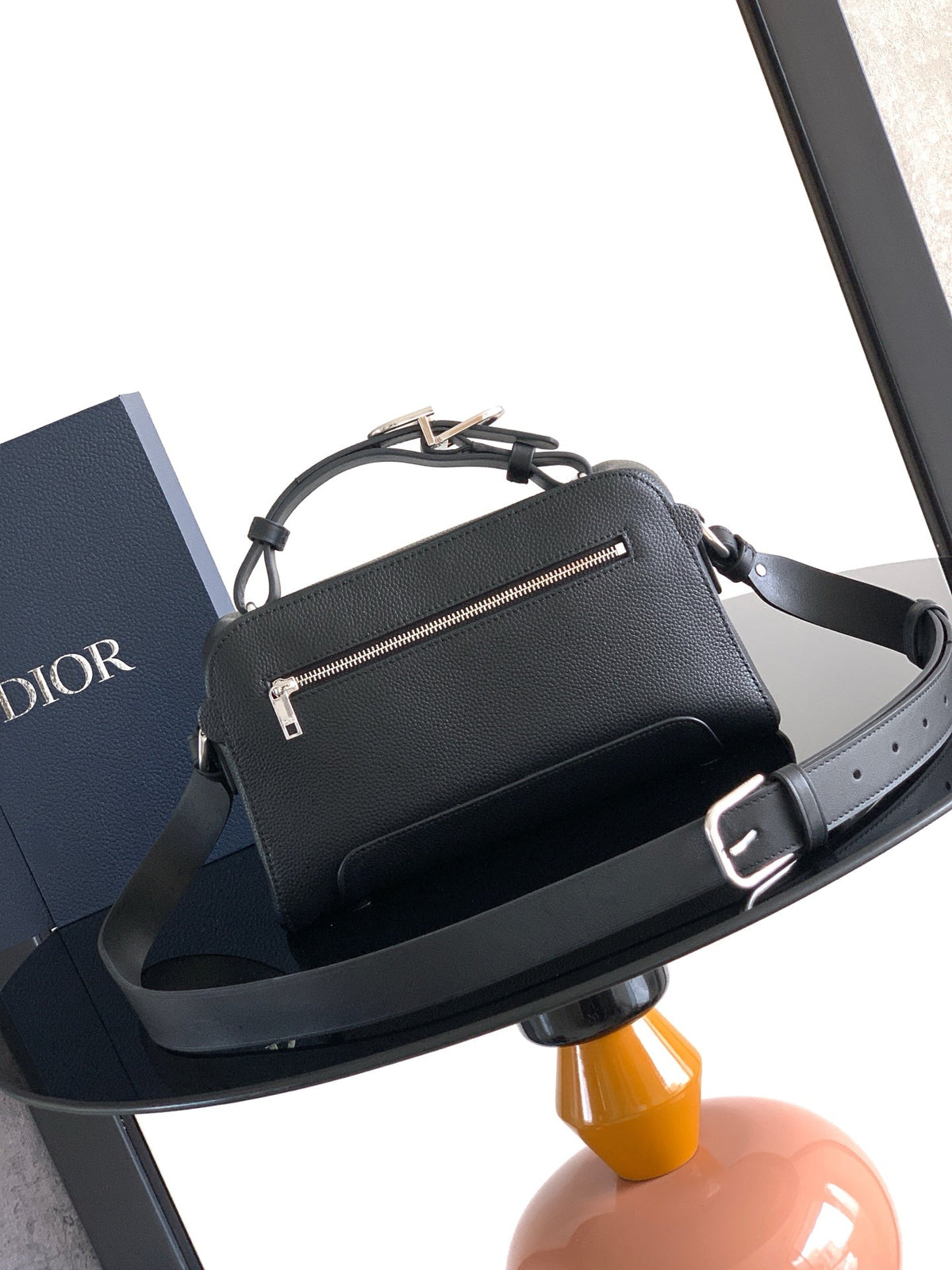 Dior 2026 Archie Zipped Bag with Strap 28cm Grained Calfskin 386302
