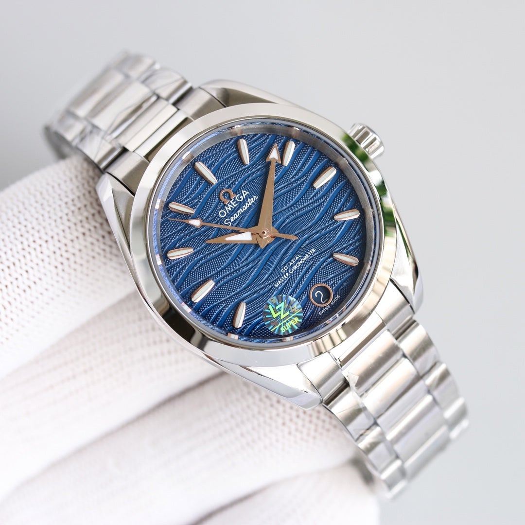 AQUA TERRA 150M CO-AXIAL 34MM STAINLESS STEEL BLUE DIAL
